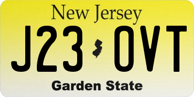 NJ license plate J23OVT