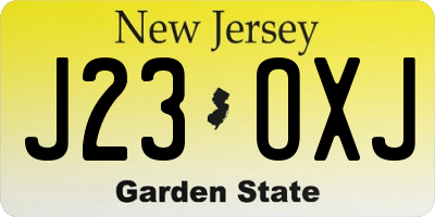 NJ license plate J23OXJ