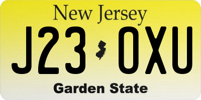 NJ license plate J23OXU