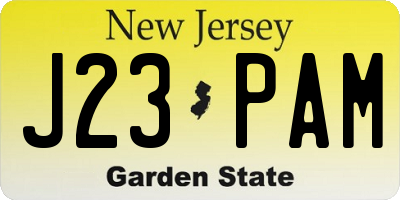 NJ license plate J23PAM