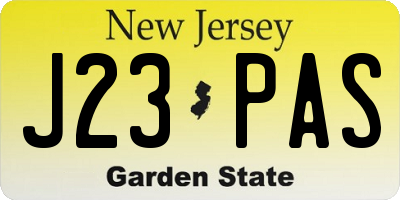 NJ license plate J23PAS