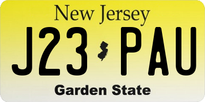 NJ license plate J23PAU
