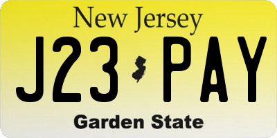 NJ license plate J23PAY
