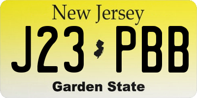 NJ license plate J23PBB