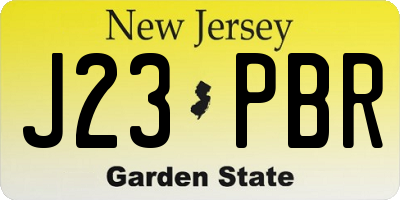 NJ license plate J23PBR
