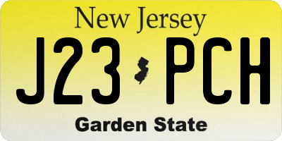 NJ license plate J23PCH