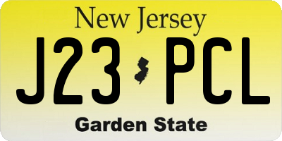NJ license plate J23PCL