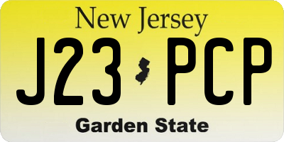 NJ license plate J23PCP
