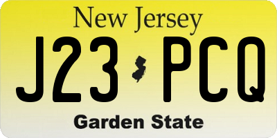 NJ license plate J23PCQ