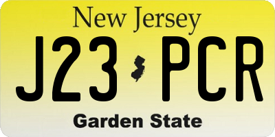 NJ license plate J23PCR