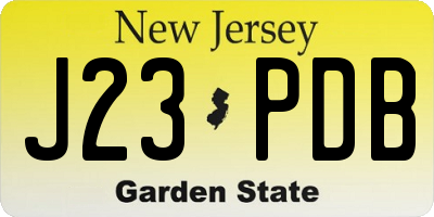 NJ license plate J23PDB