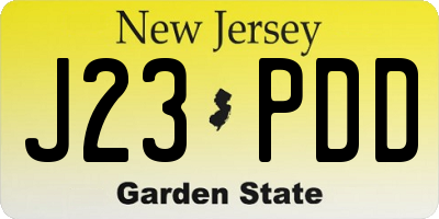 NJ license plate J23PDD
