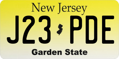 NJ license plate J23PDE