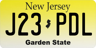 NJ license plate J23PDL
