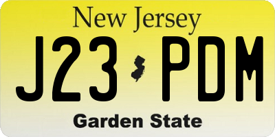 NJ license plate J23PDM