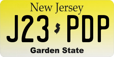 NJ license plate J23PDP
