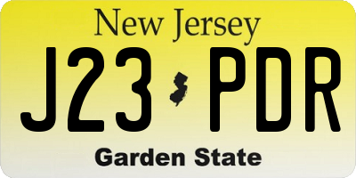 NJ license plate J23PDR