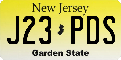 NJ license plate J23PDS