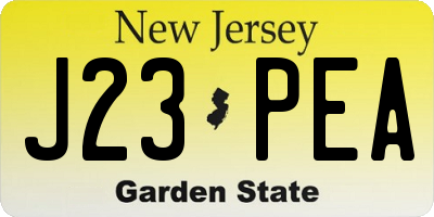 NJ license plate J23PEA