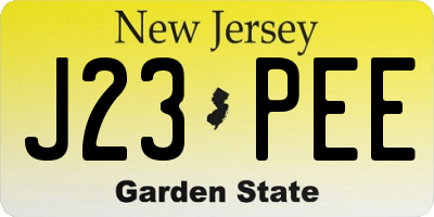 NJ license plate J23PEE