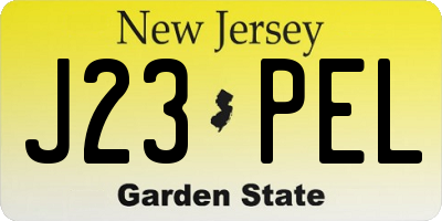 NJ license plate J23PEL