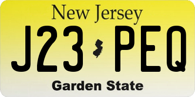 NJ license plate J23PEQ