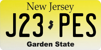 NJ license plate J23PES