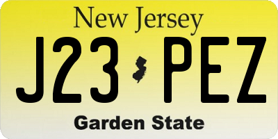 NJ license plate J23PEZ