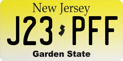 NJ license plate J23PFF