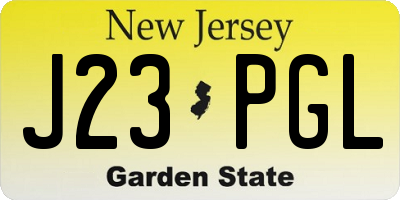 NJ license plate J23PGL