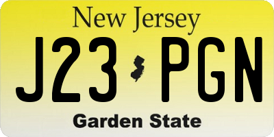 NJ license plate J23PGN
