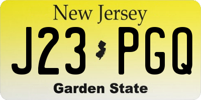 NJ license plate J23PGQ