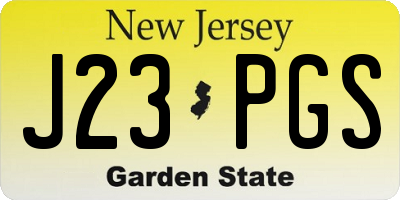 NJ license plate J23PGS