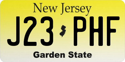 NJ license plate J23PHF