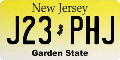 NJ license plate J23PHJ