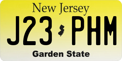 NJ license plate J23PHM