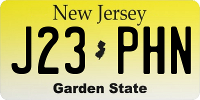 NJ license plate J23PHN