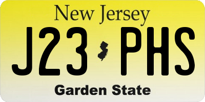NJ license plate J23PHS