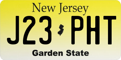 NJ license plate J23PHT