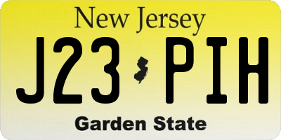 NJ license plate J23PIH