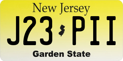 NJ license plate J23PII