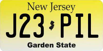 NJ license plate J23PIL