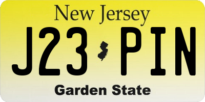 NJ license plate J23PIN