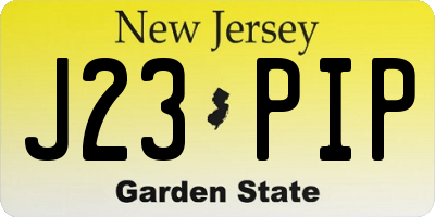 NJ license plate J23PIP