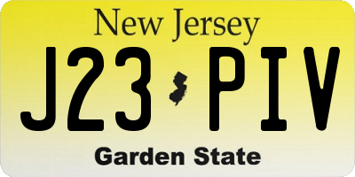 NJ license plate J23PIV