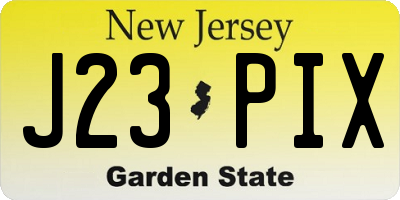 NJ license plate J23PIX