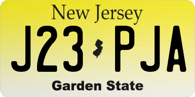 NJ license plate J23PJA