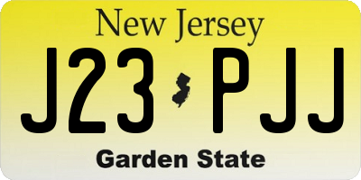 NJ license plate J23PJJ