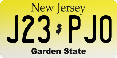 NJ license plate J23PJO