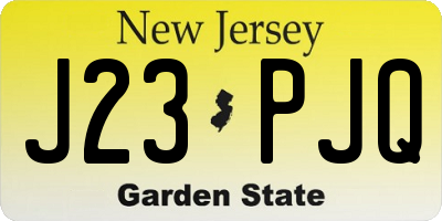 NJ license plate J23PJQ
